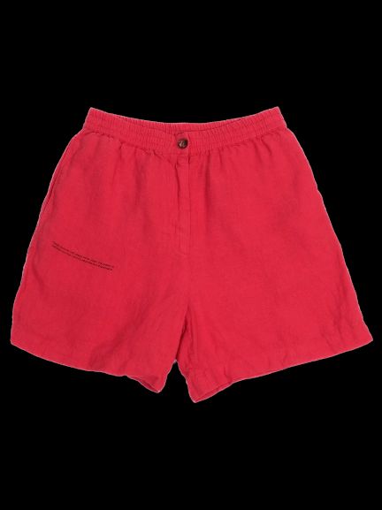 Excellent Pangaia Red Linen Shorts Women Size XS