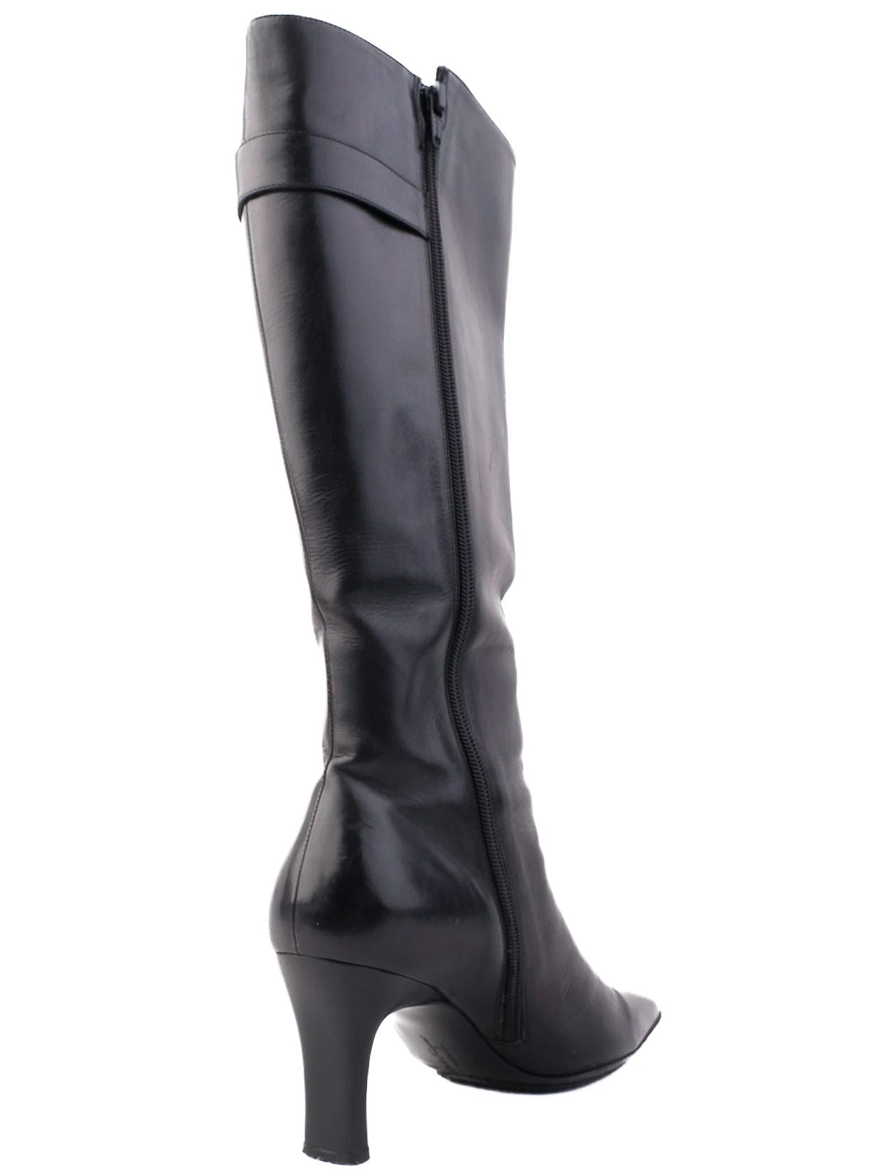 Excellent Salvatore Ferragamo Black Leather Knee-High Boots Size 37