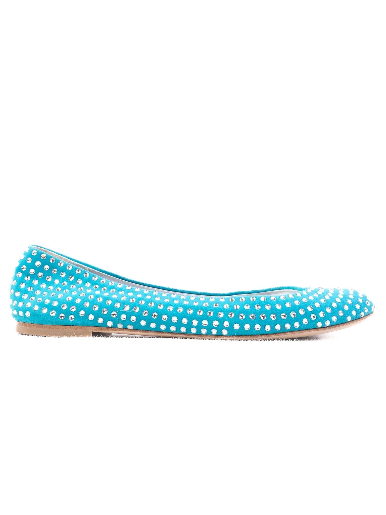 Excellent Giuseppe Zanotti Blue Leather Ballet Flats Size 39.5