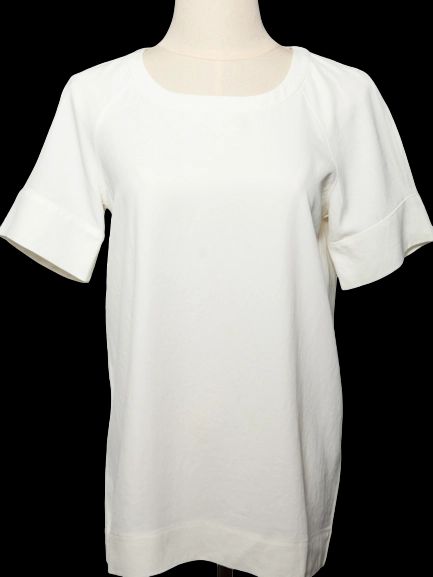 Good DKNY White Cotton Short-Sleeved Shirt Size M for Women