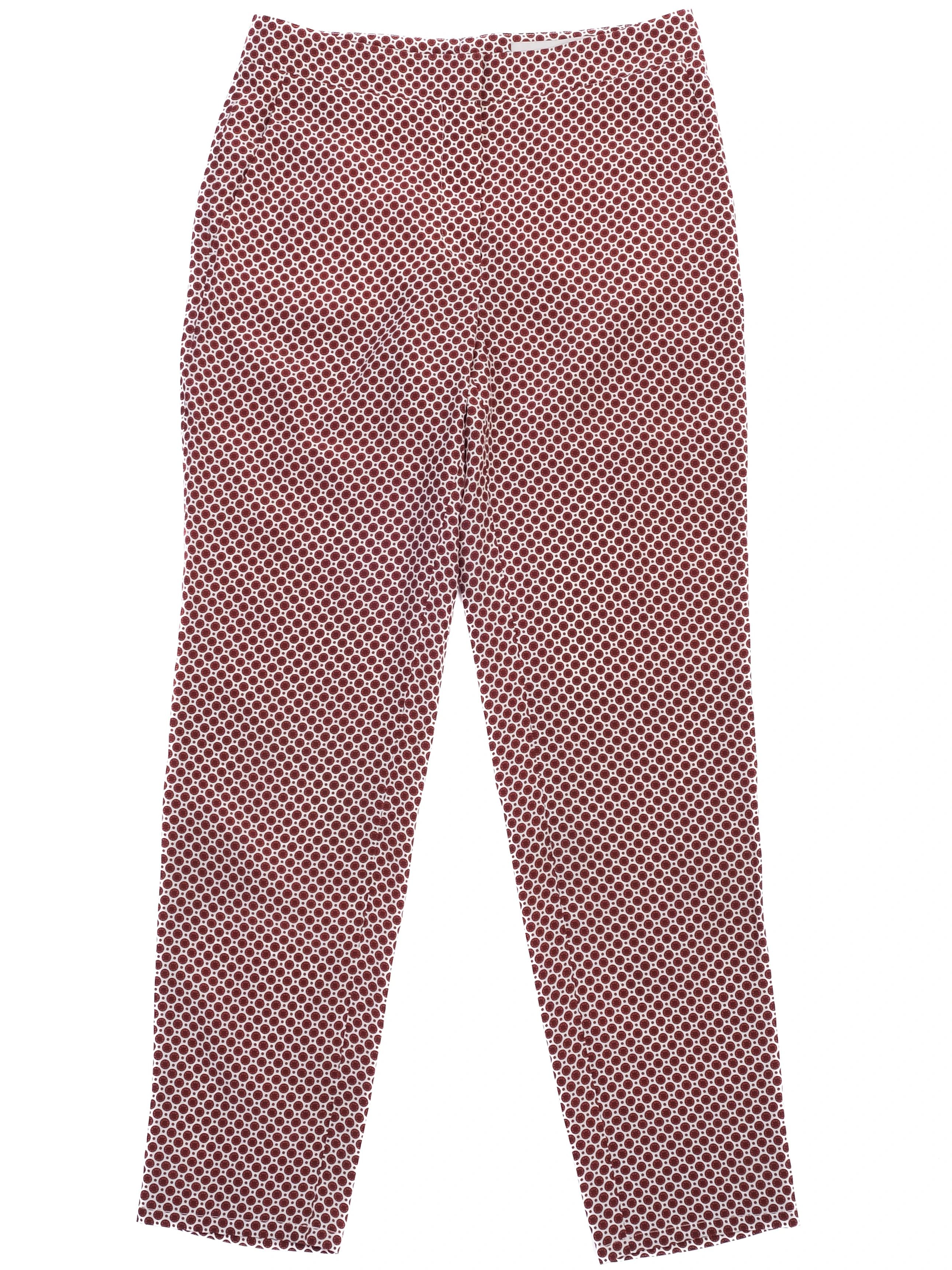 Excellent Stella McCartney Silk XS Pants Red White Pattern