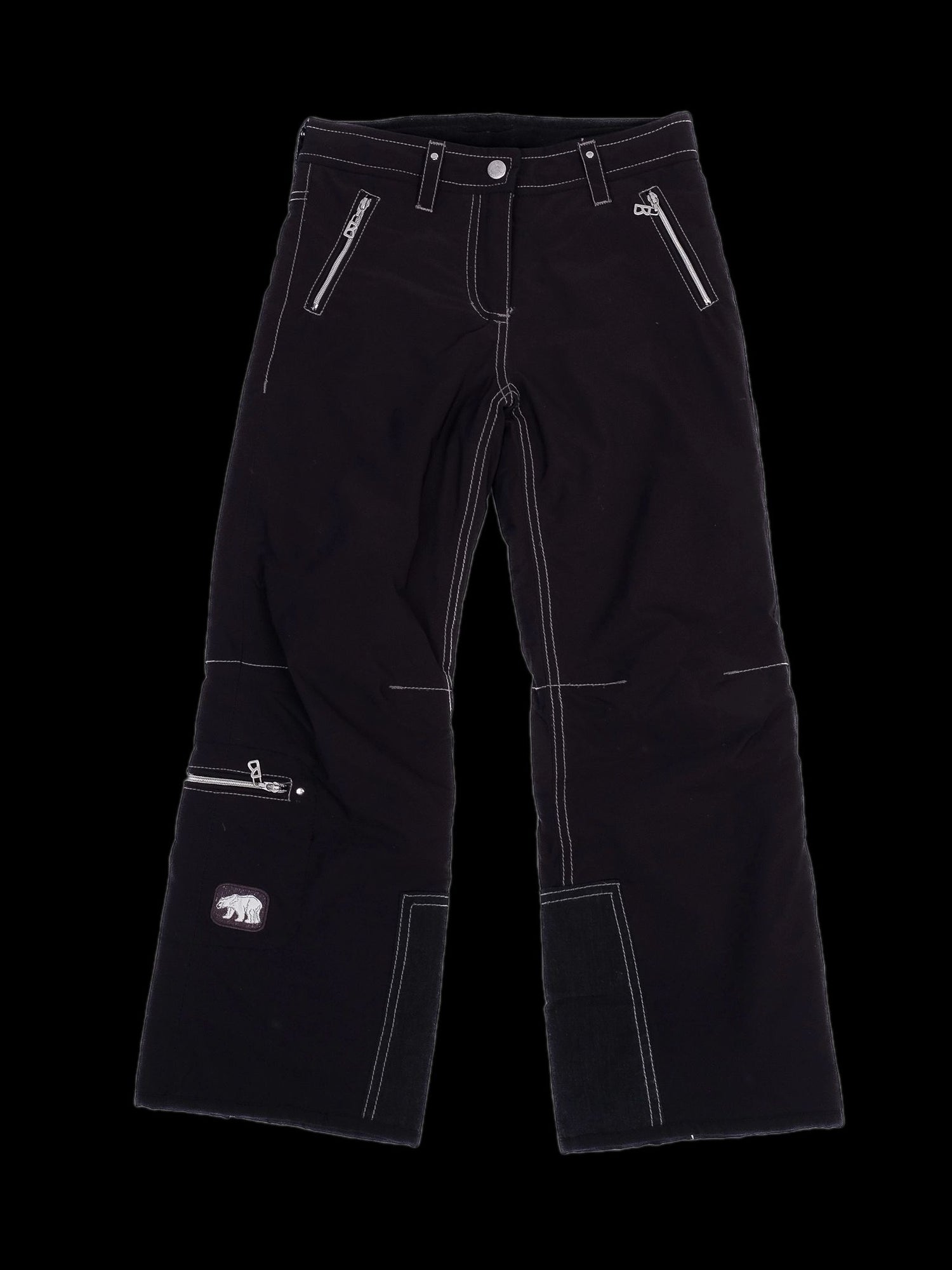 Excellent Bogner Kids Black Nylon Pants Size 5 with Embroidery