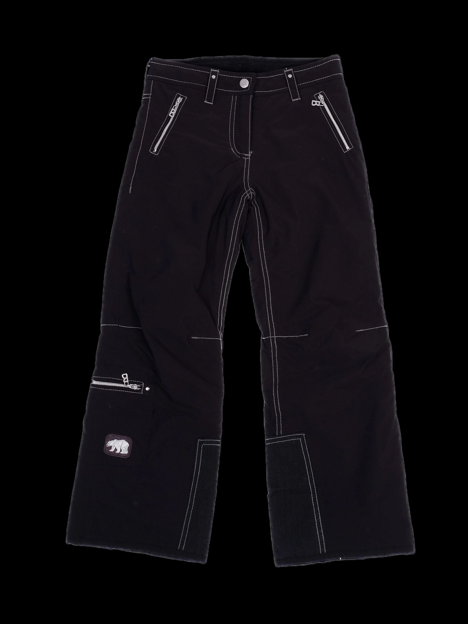 Excellent Bogner Kids Black Nylon Pants Size 5 with Embroidery