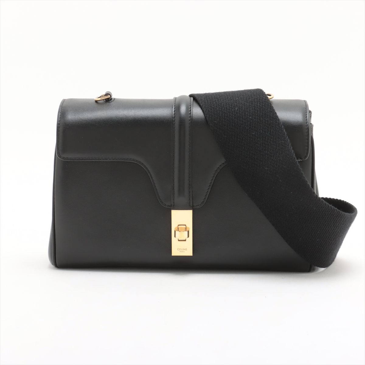 Celine Leather Shoulder Bag Black