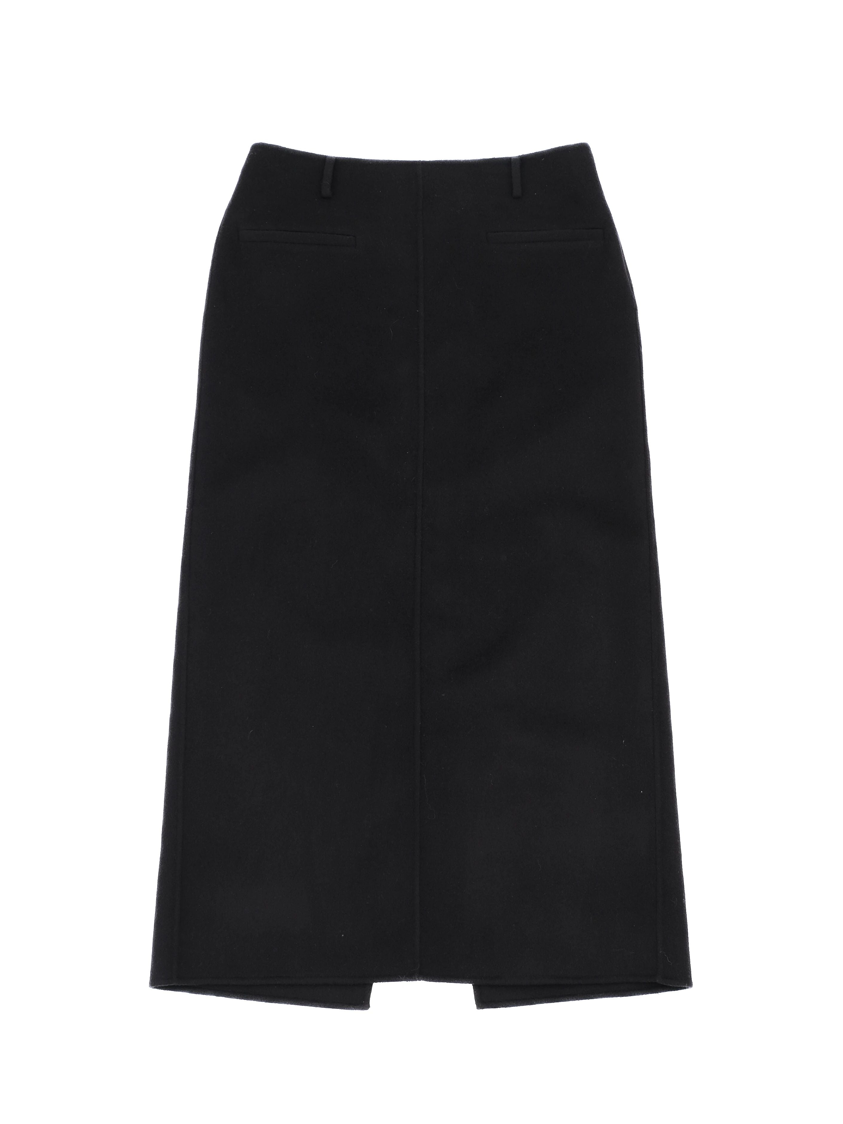 NEW COS Black Wool Skirt With Slit Size M