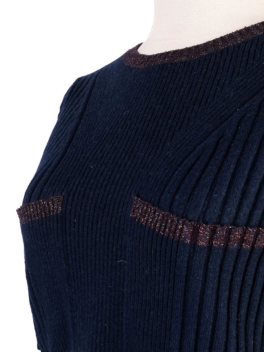 Kenzo Blue Long Sleeve Ribbed Sweater Women Size L Excellent