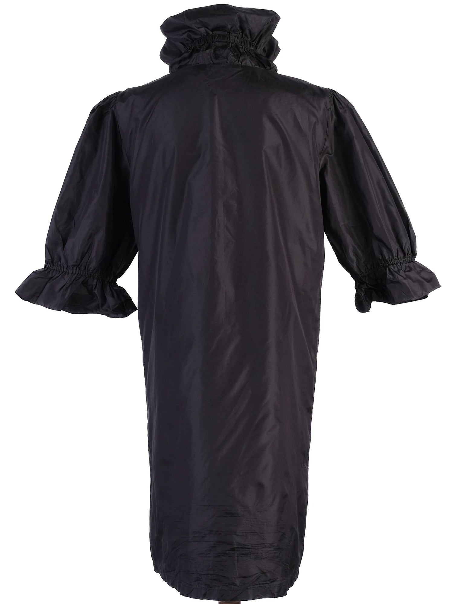 EXCELLENT Blumarine Black Silk Dress Size XL with Ruffled Collar