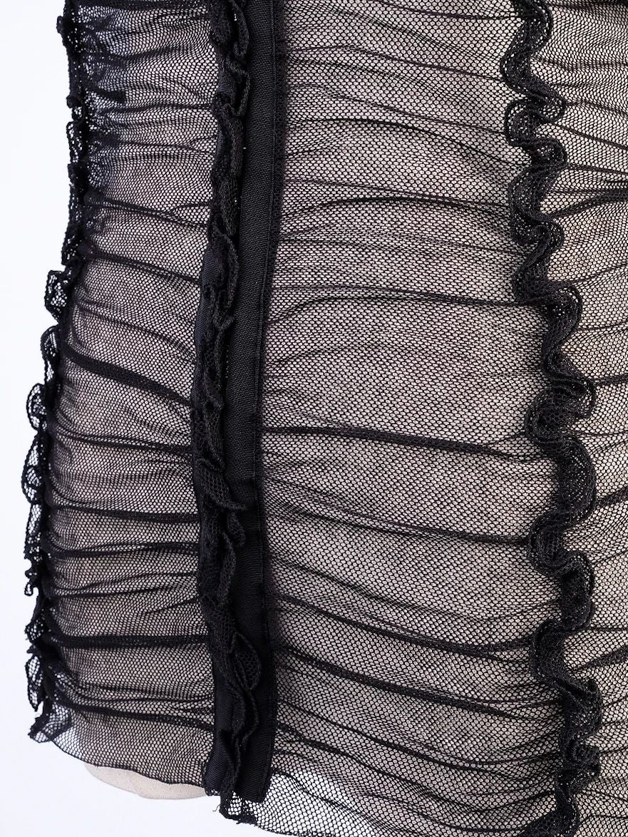 Excellent Philosophy di Alberta Ferretti Black Sheer Top Size M