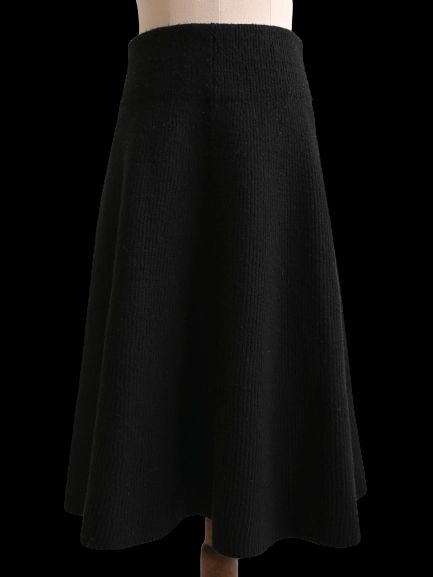 Excellent Acne Studios Black Wool A-Line Skirt Size S