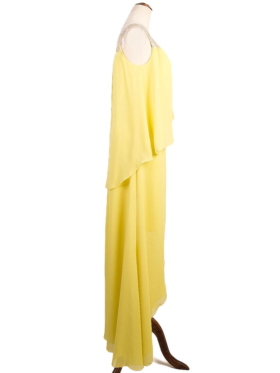 NEW Pronovias Yellow Asymmetrical One-Shoulder Dress Women&