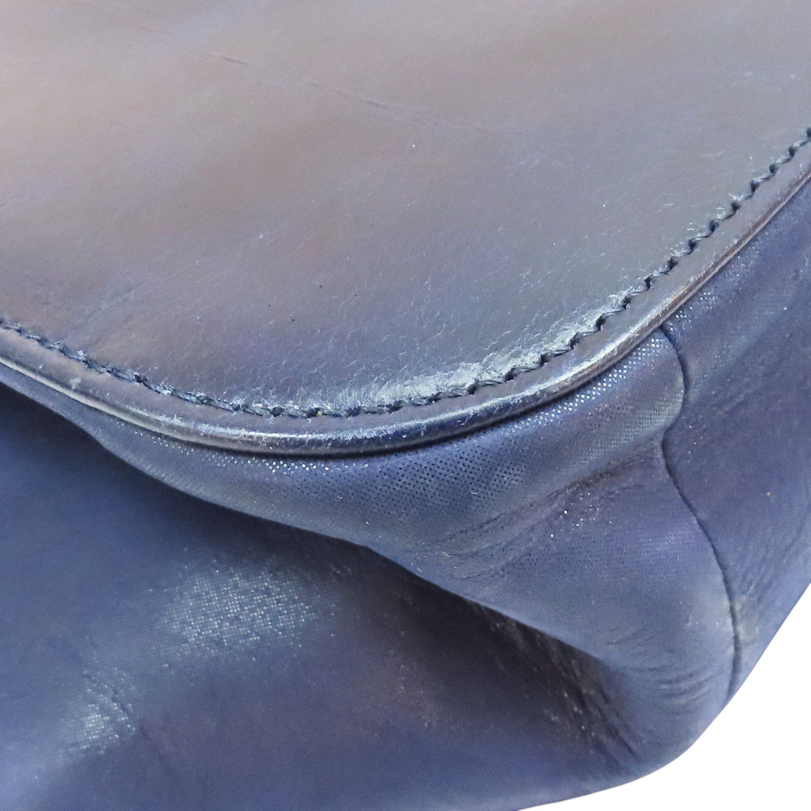 Chanel Matelasse Coco Mark Shoulder Handbag Calfskin Blue Gold Metal