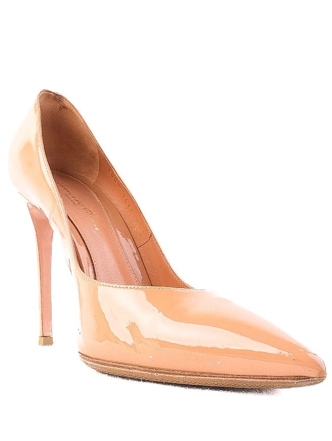 Excellent Gianvito Rossi Orange Leather High Heels Size 38.5