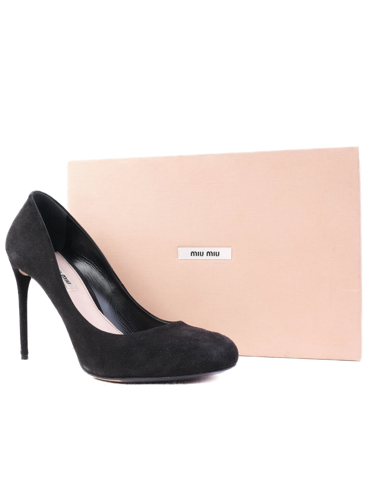 Excellent Miu Miu Black High-Heeled Stiletto Shoes Size 41.5 Leather