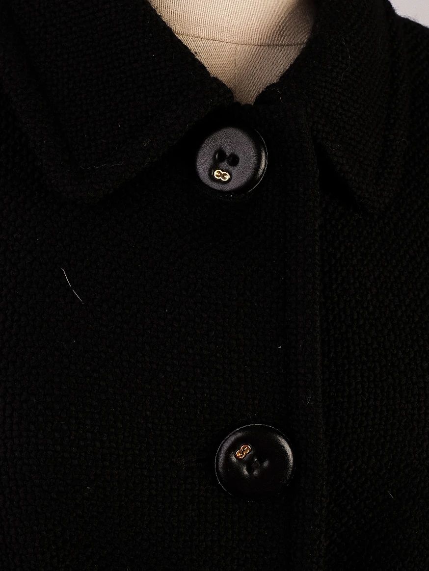 Excellent Escada Black Long Coat Viscose Women&