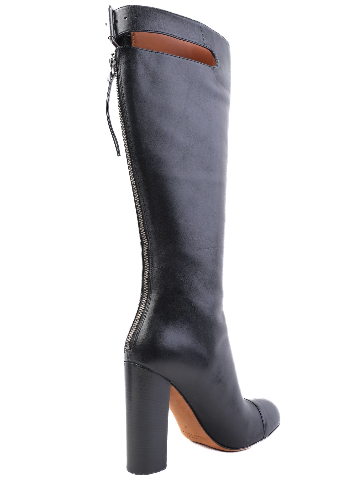 Perfect Marc Jacobs Black Leather Knee-High High-Heeled Boots Size 38