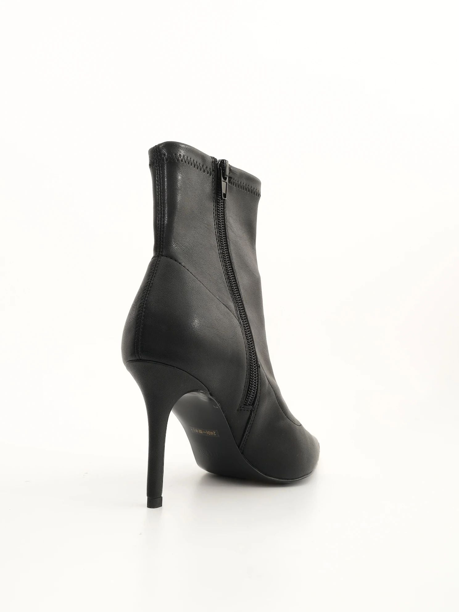 NEW Versace Jeans Black Leather High-Heeled Ankle Boots Size 38