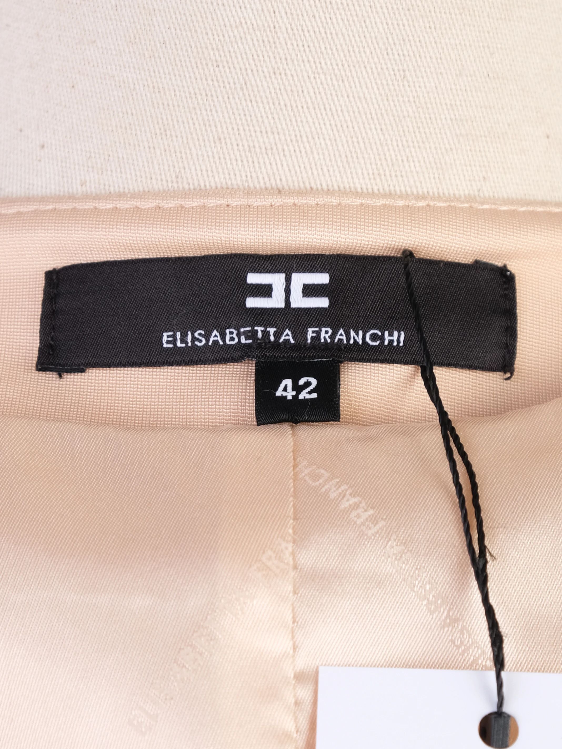 Excellent Elisabetta Franchi Pink Cropped Jacket Size M