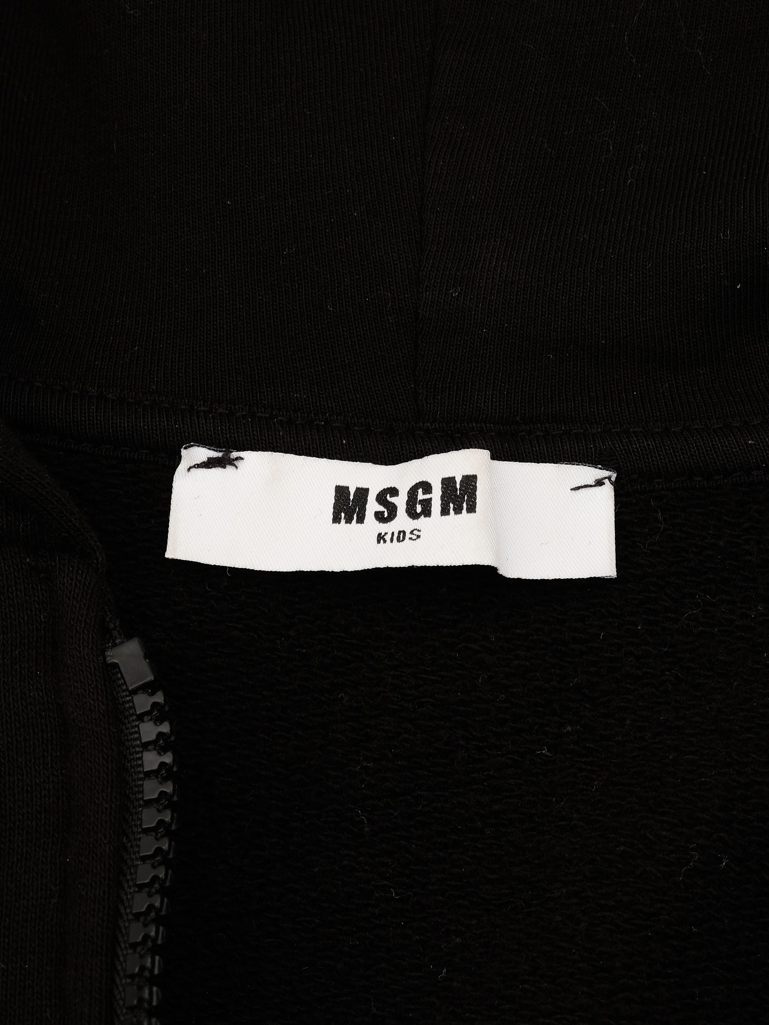 MSGM Black Cotton Hoodie Size 10 for Kids Excellent Condition
