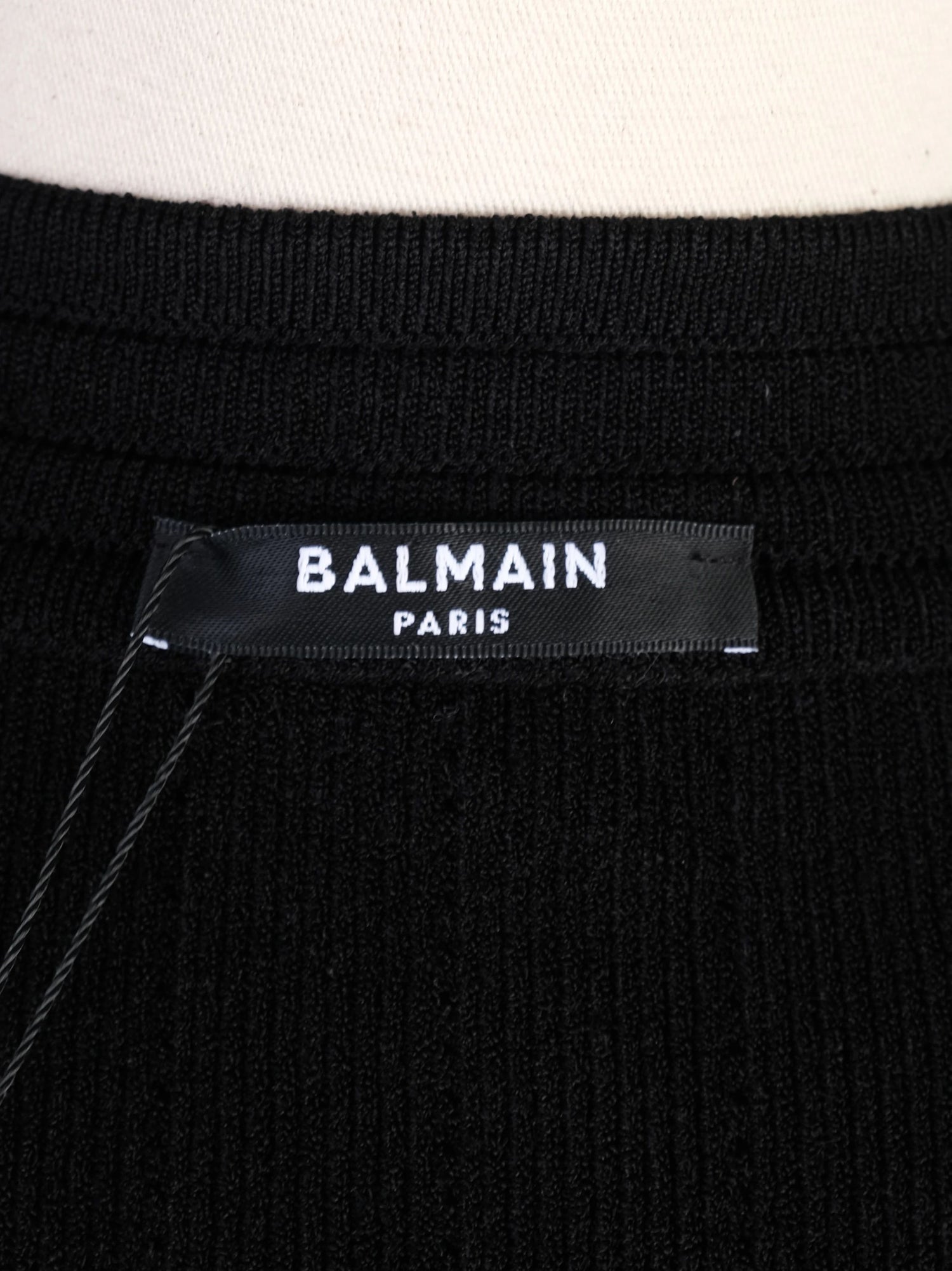Excellent Balmain Black Ribbed Jacket Gold Buttons Size XS