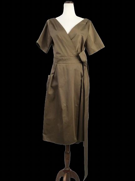 Excellent Weekend MaxMara Green Cotton Wrap Dress Size XL