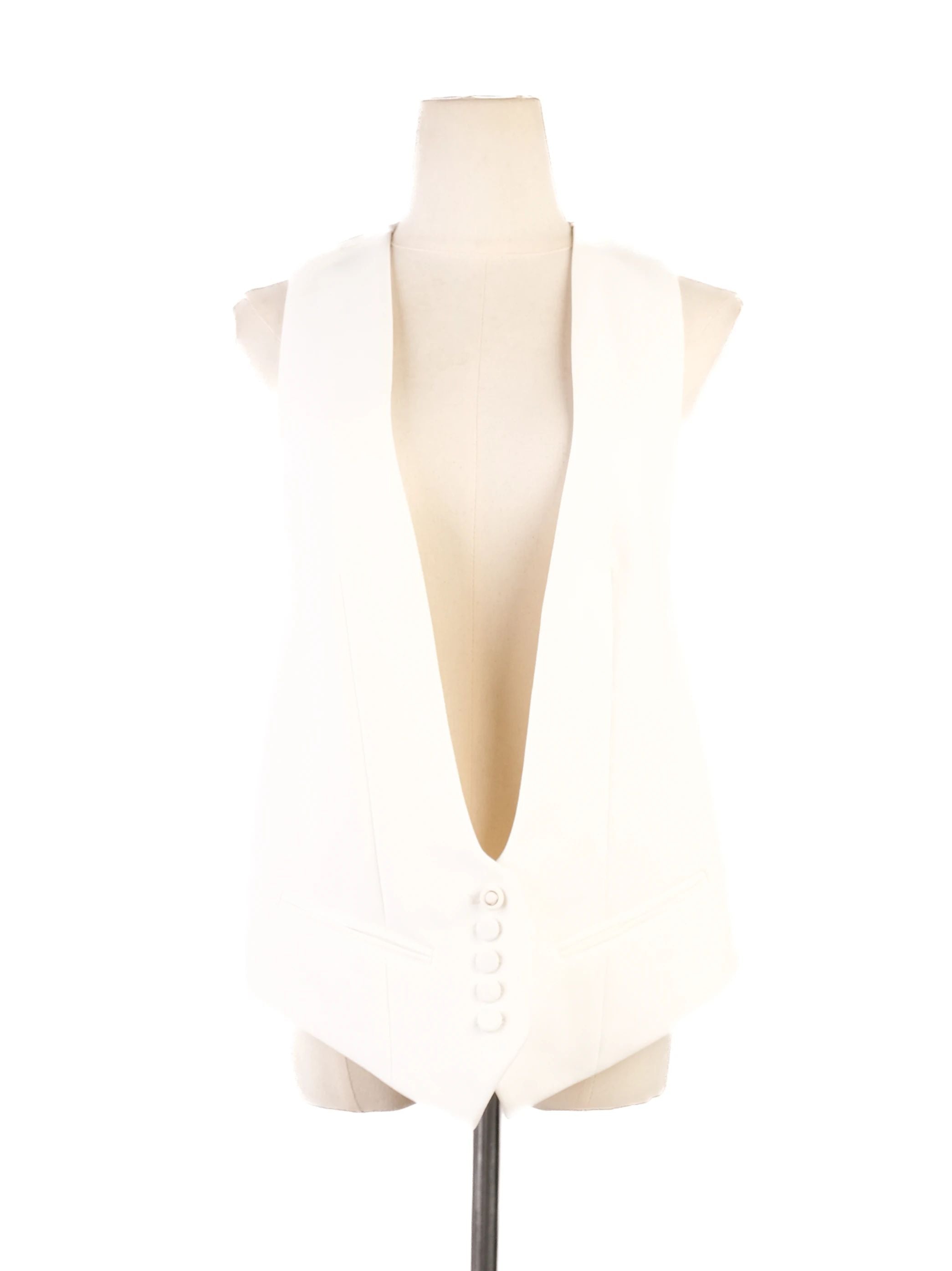 NEW Alexandre Vauthier White Formal Vest Size S Deep V-neck Design