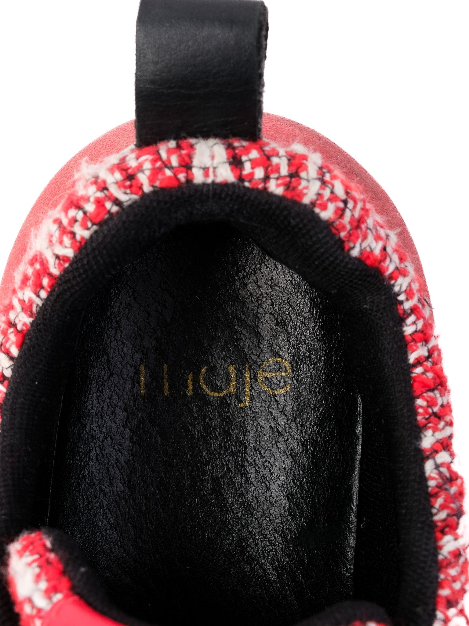 Excellent Maje Red and White Chunky Sneakers Women&