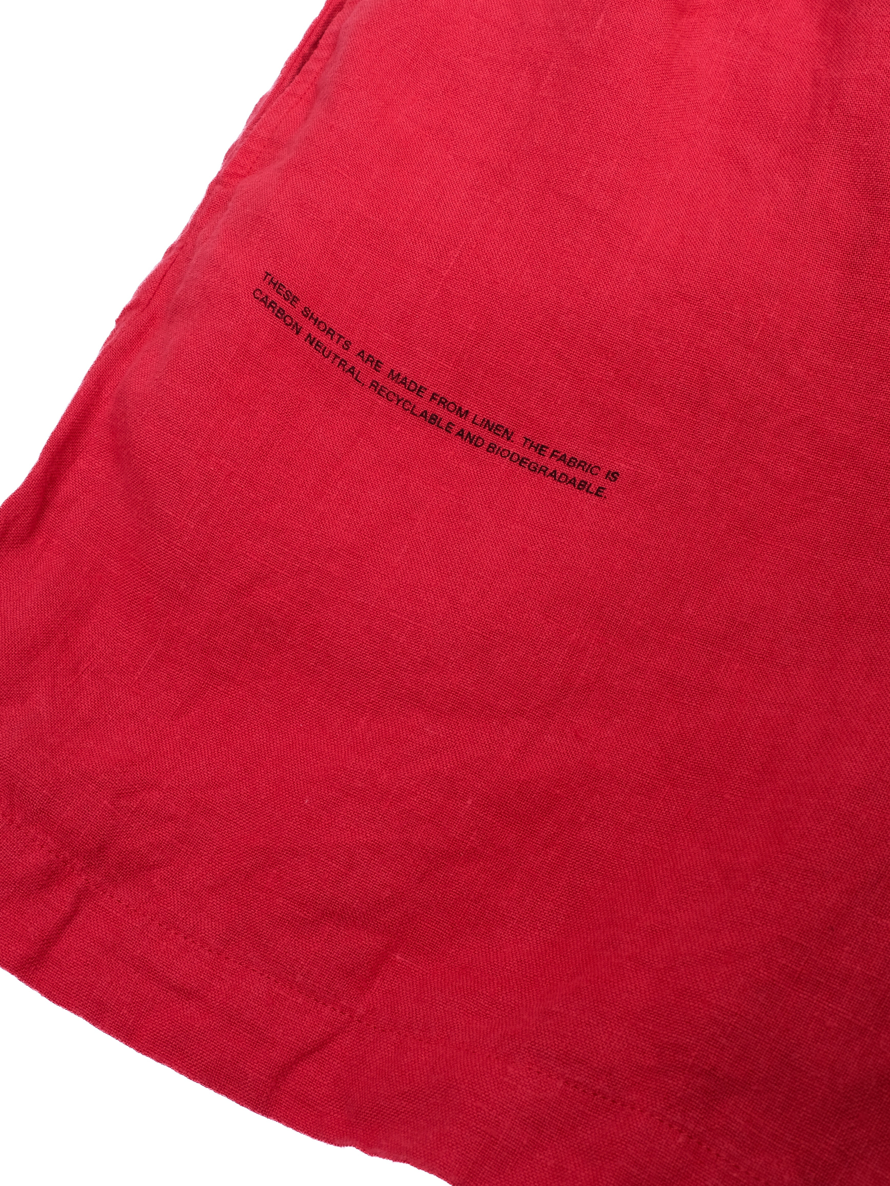 Excellent Pangaia Red Linen Shorts Women Size XS