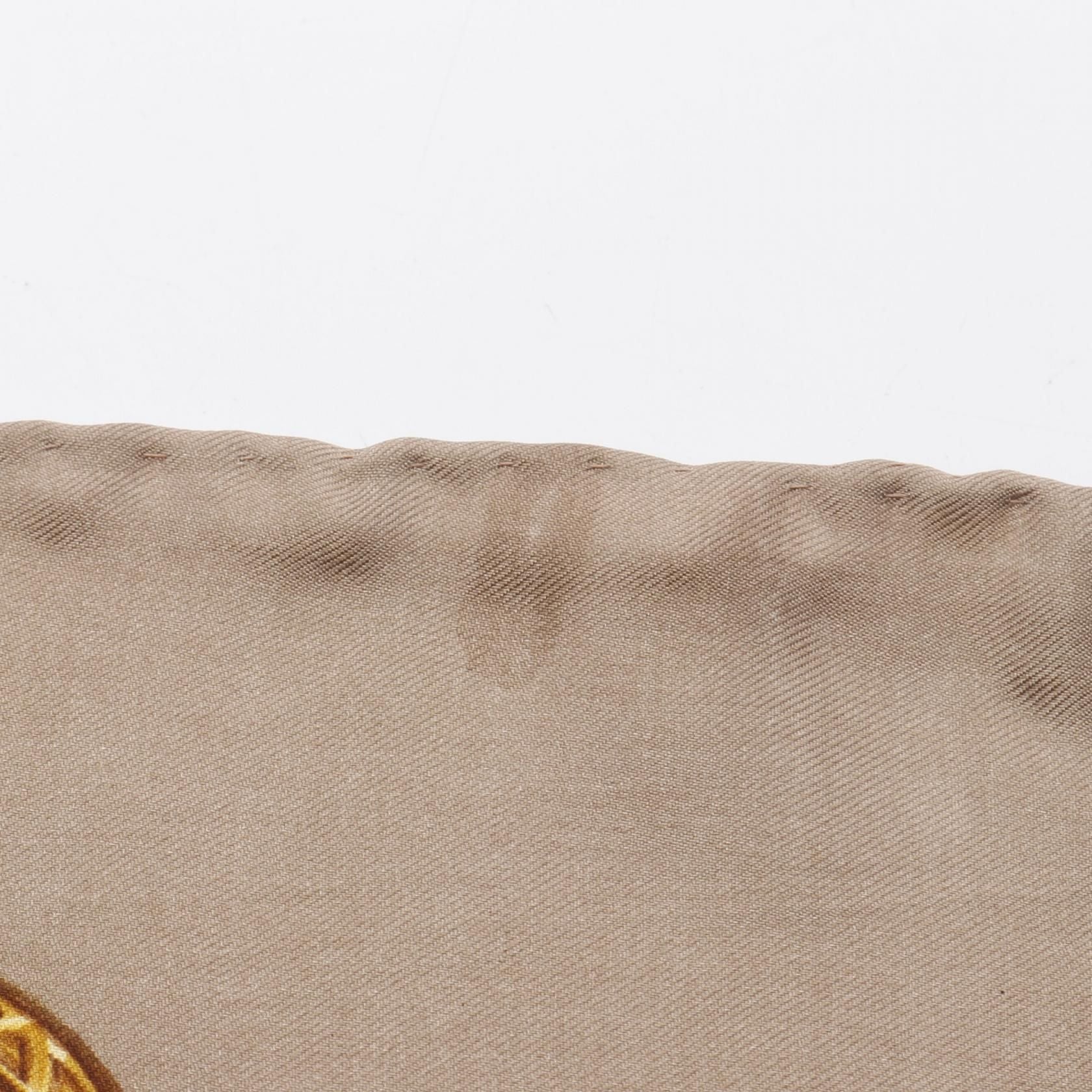 Chanel Brown Gold Multicolor Coco Mark Scarf Silk