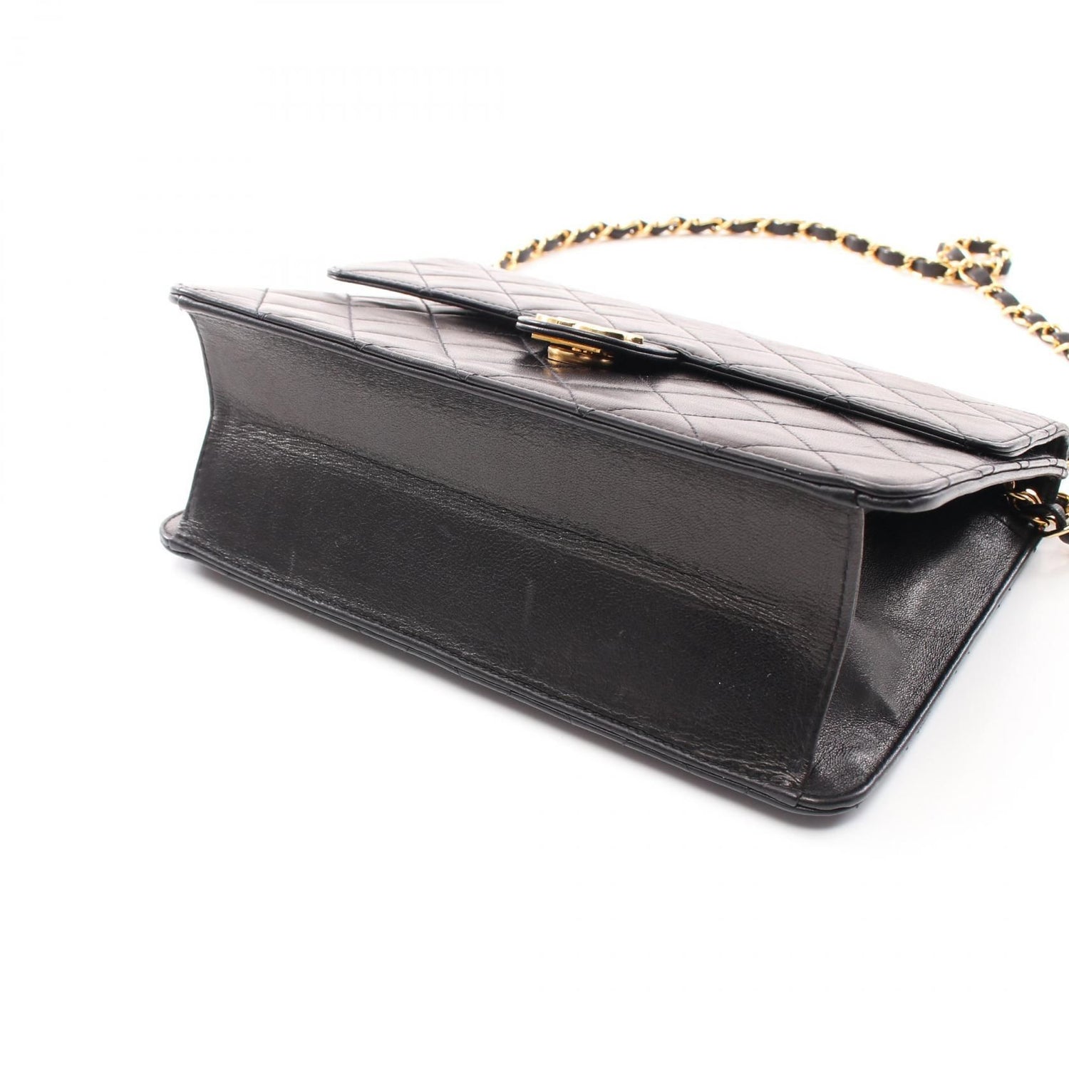 Chanel Black Matelasse Shoulder Bag Lambskin (sheep Leather)