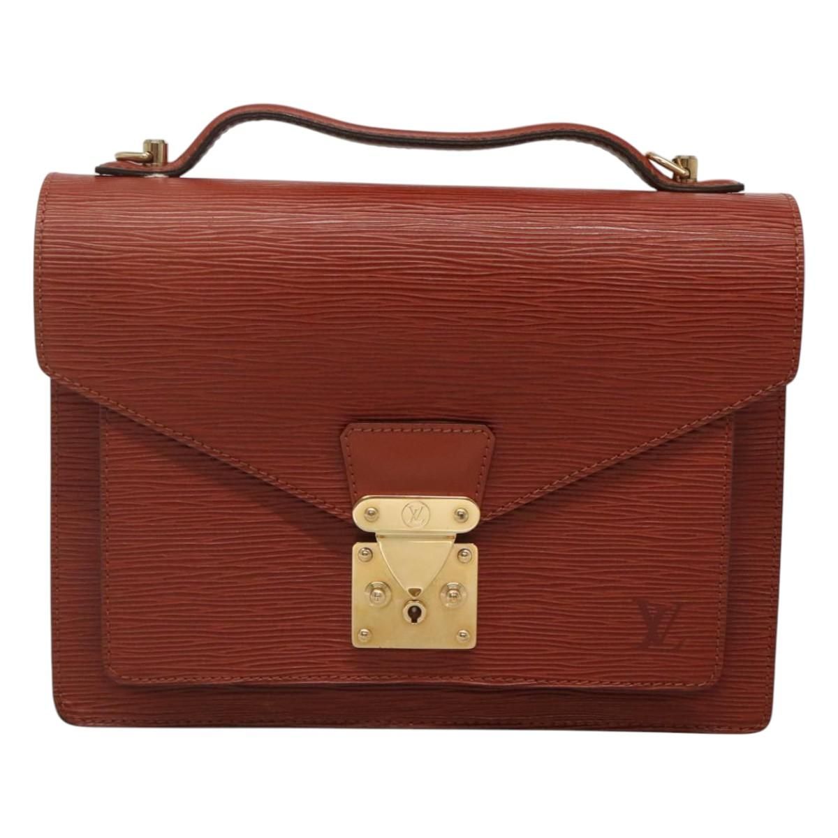 Louis Vuitton Epi Monceau 28 Hand Bag Brown M 52123 Lv Auth