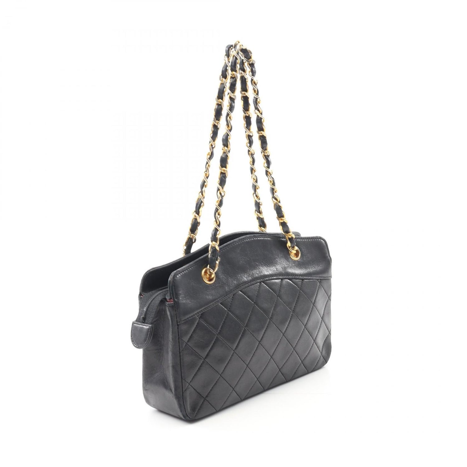 Chanel Black Matelasse Handbag Lambskin (sheep Leather)