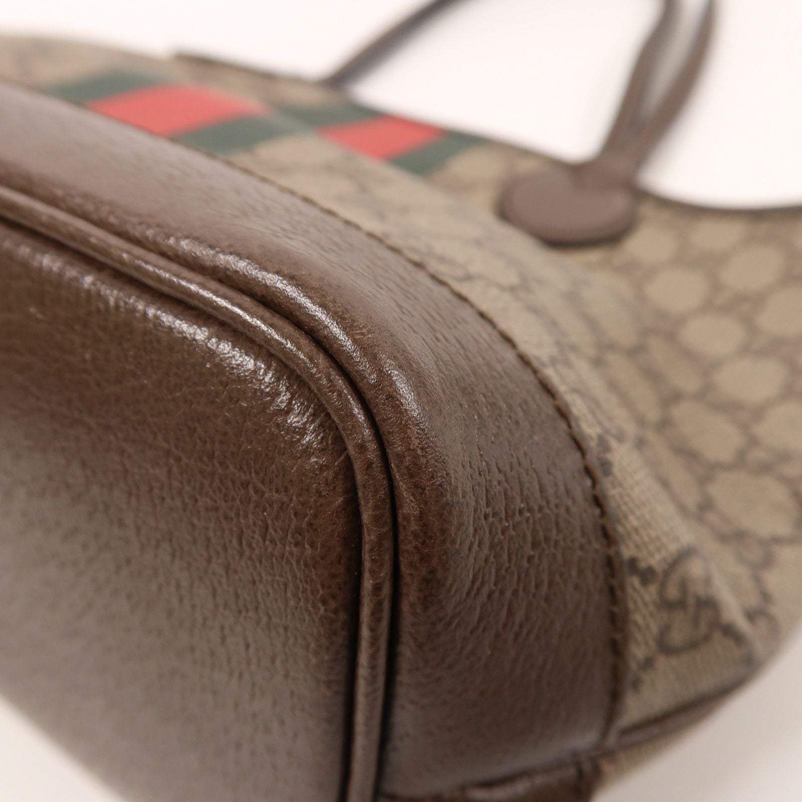 Gucci Coated Canvas Tote Bag Shoulder Bag Brown Pvc Coated Canvas 726762