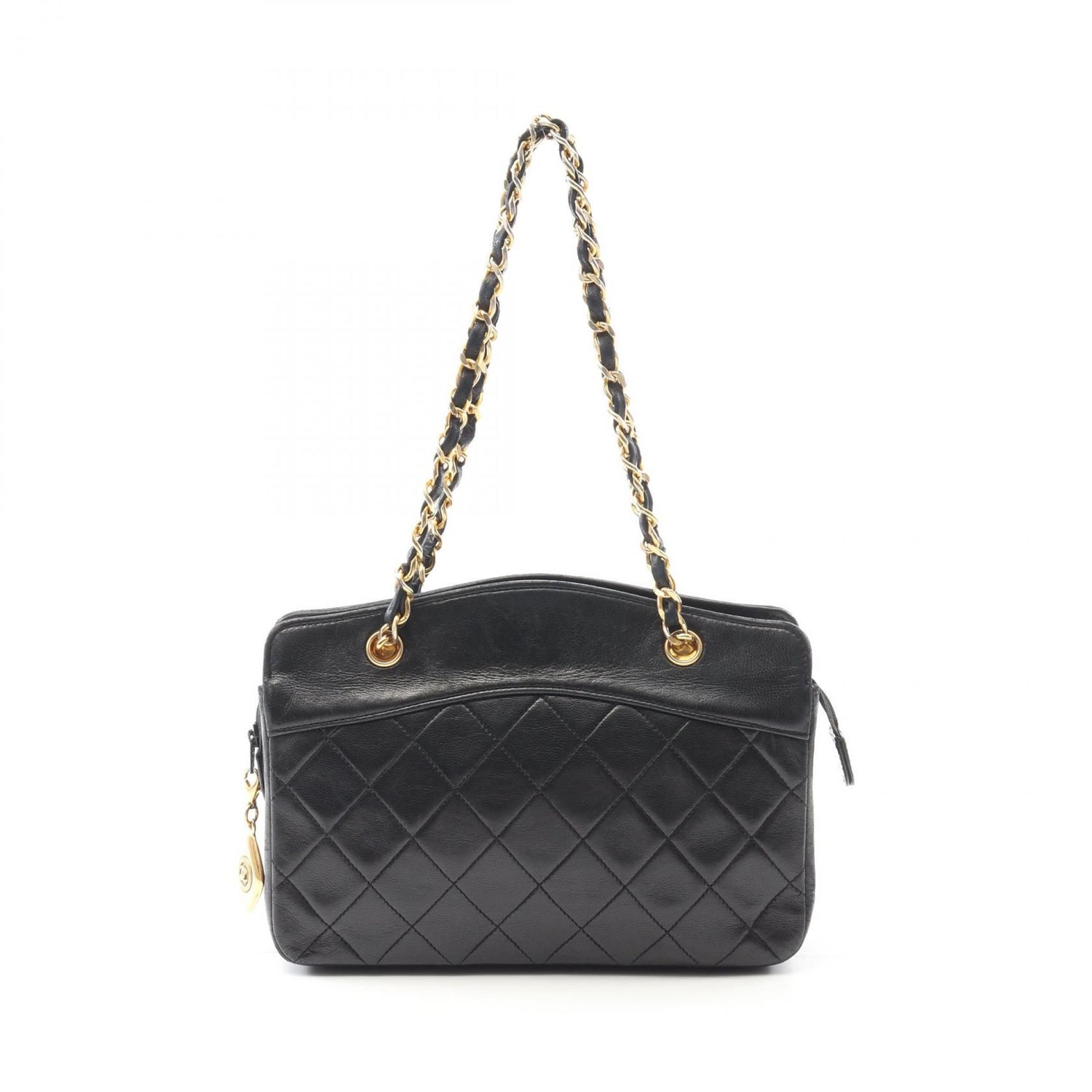Chanel Black Matelasse Handbag Lambskin (sheep Leather)