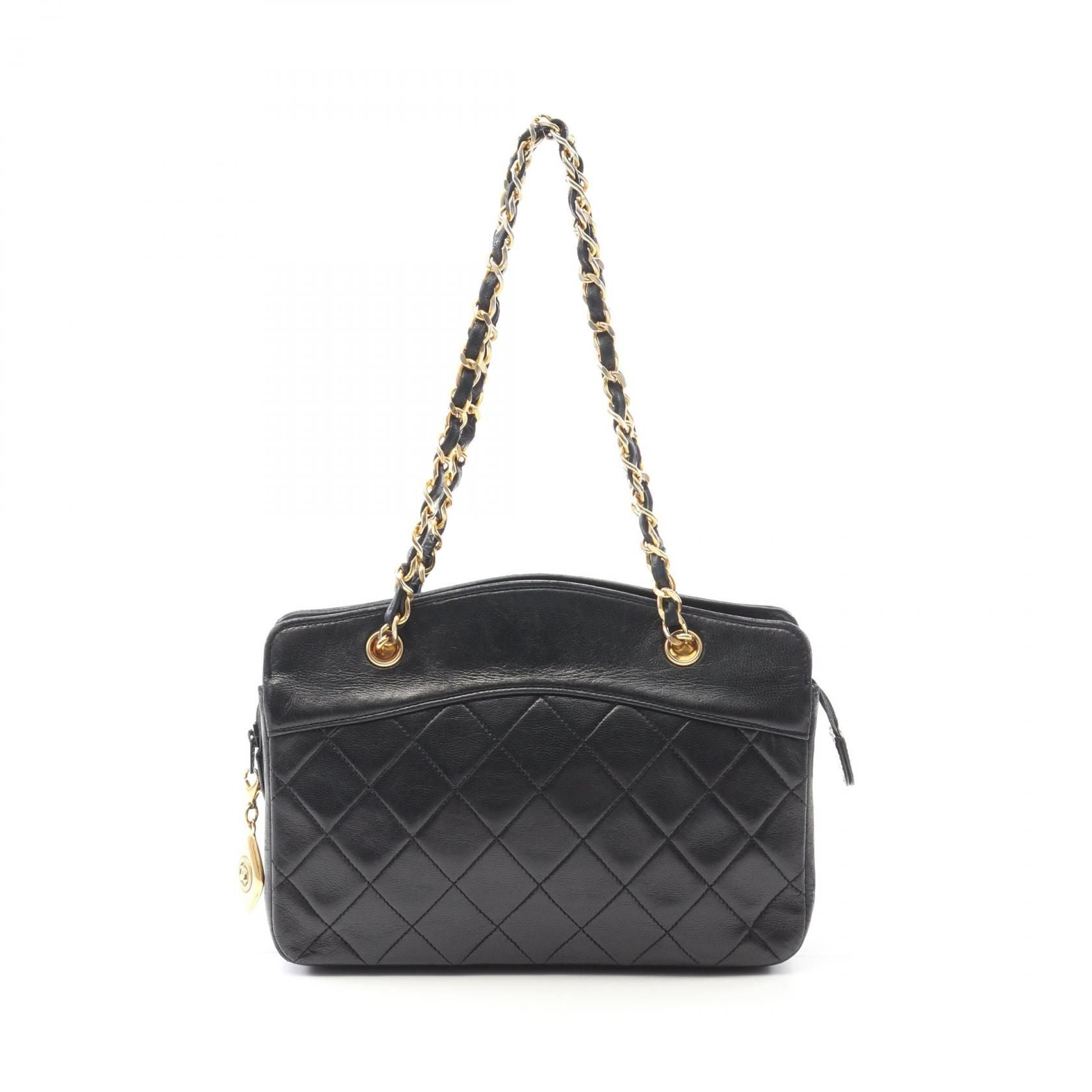 Chanel Black Matelasse Handbag Lambskin (sheep Leather)