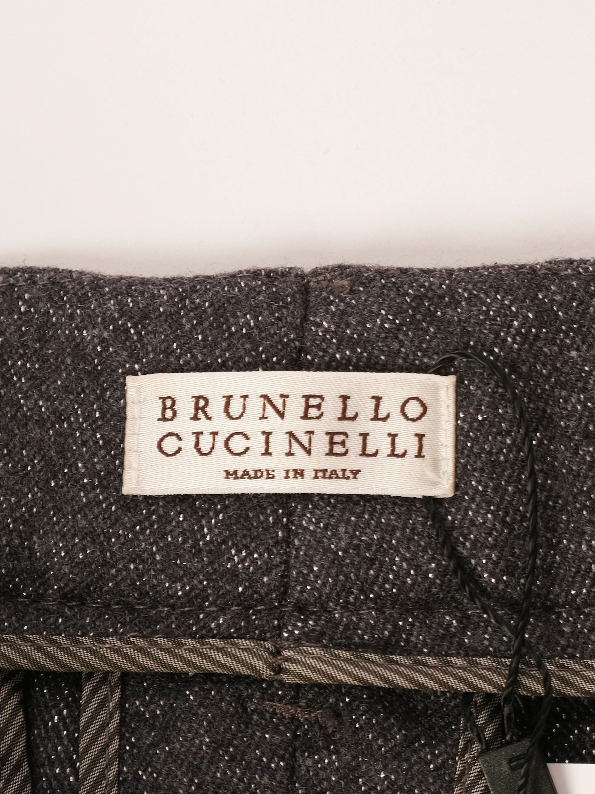 Excellent Brunello Cucinelli Gray Wool Pants Size L Made in Italy
