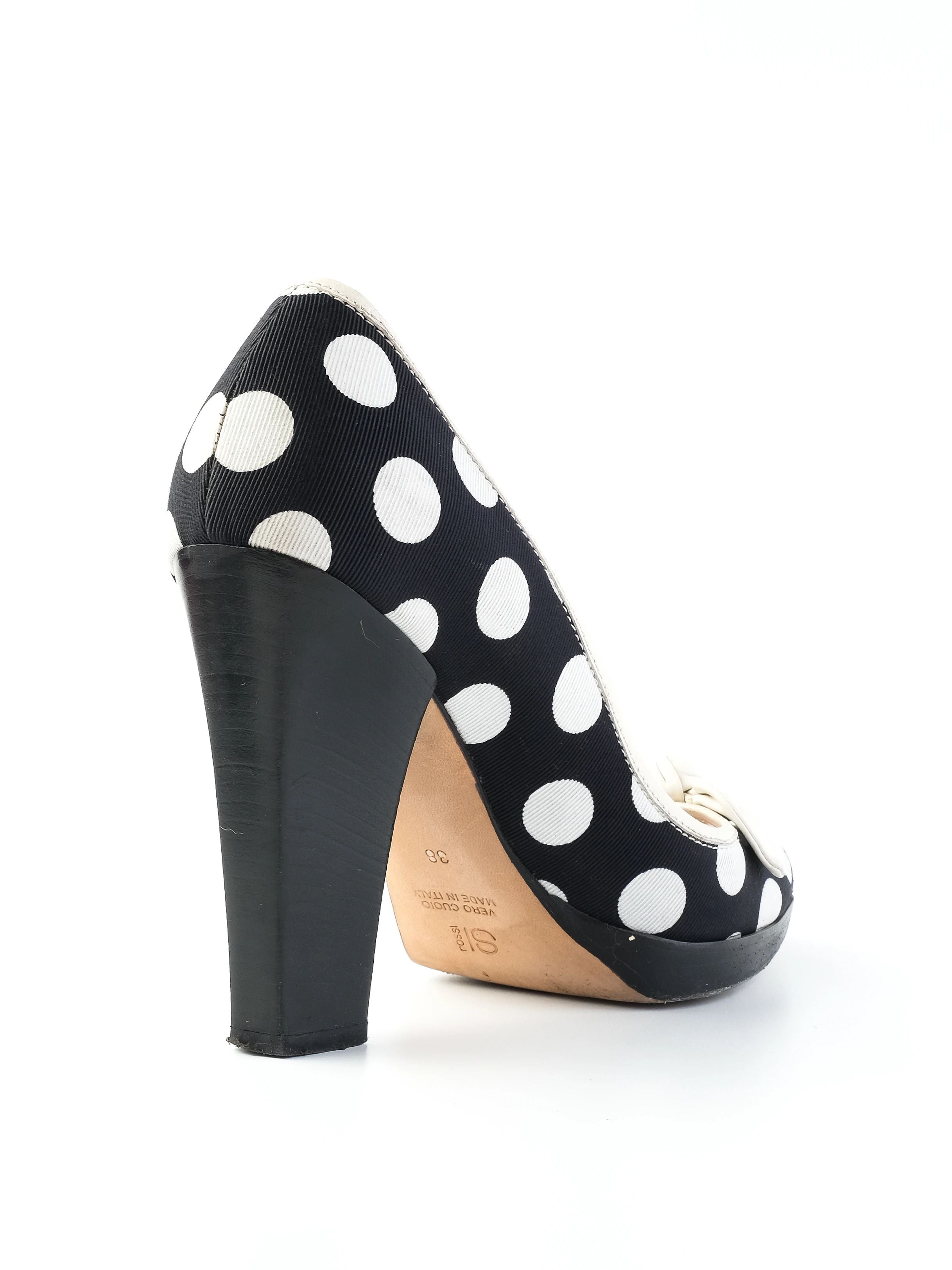 Excellent SI Rossi Polka Dot High Heels Fabric Size 38