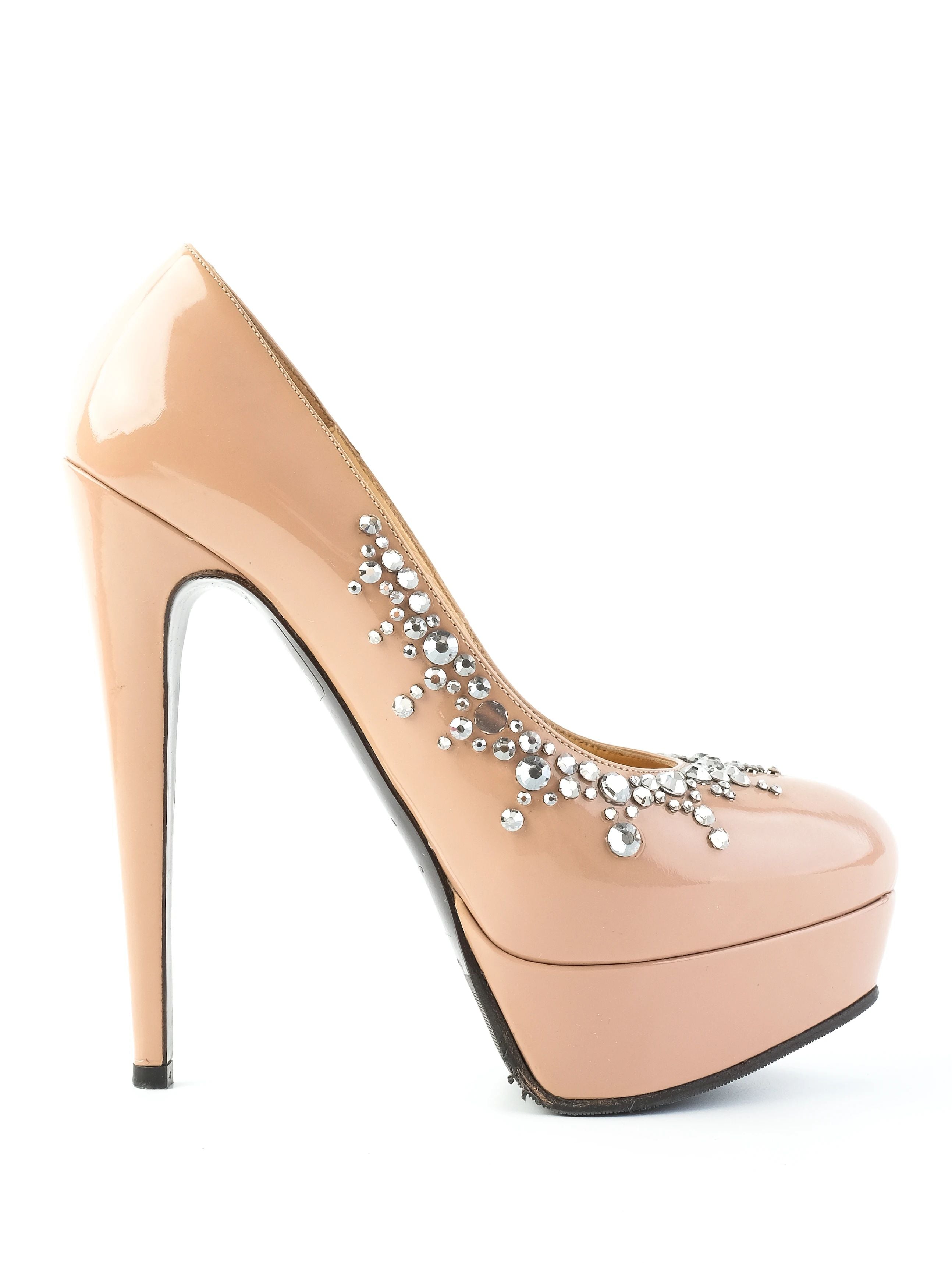 EXCELLENT Nando Muzi Pink Leather High-Heeled Shoes Size 36