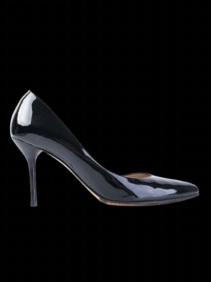 Excellent Gucci Black Leather High-Heeled Pumps Size 37.5