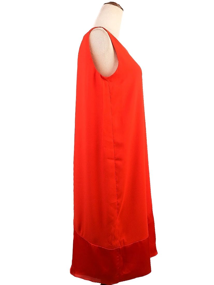 Good Armani Jeans Red Sleeveless Dress M Polyester Asymmetrical Design