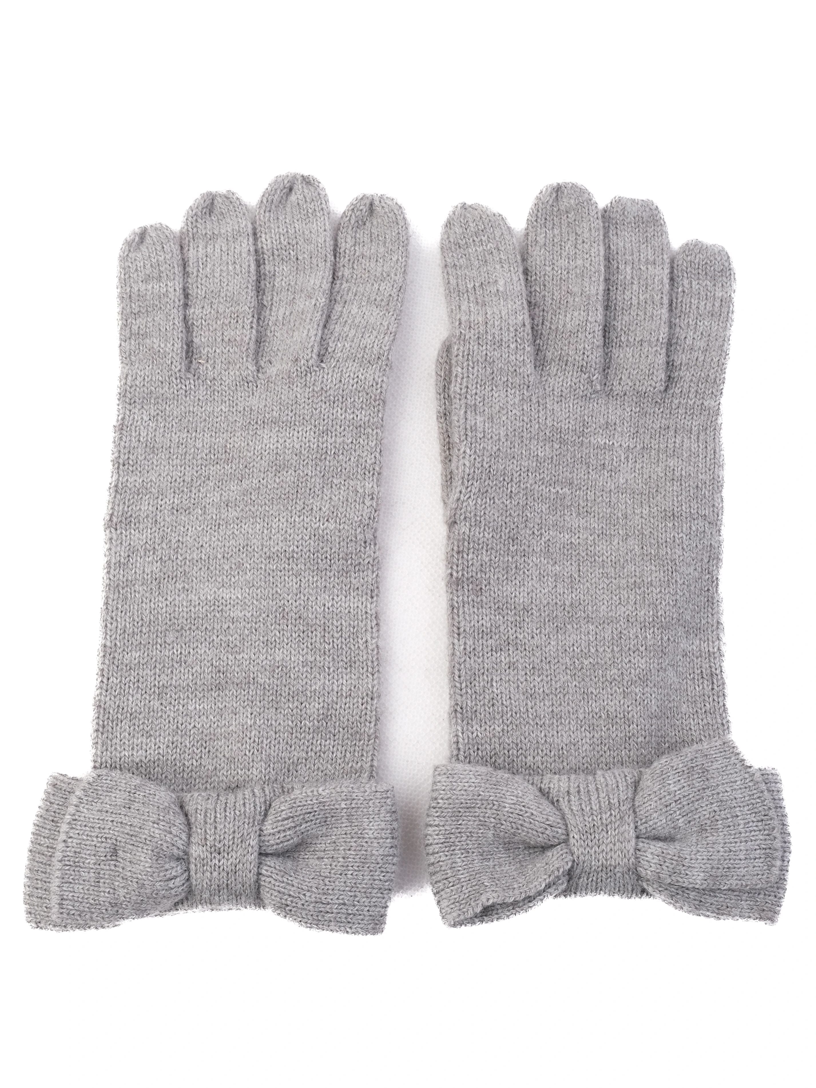 Excellent Kate Spade Gray Wool Gloves with Bow Detail Size S