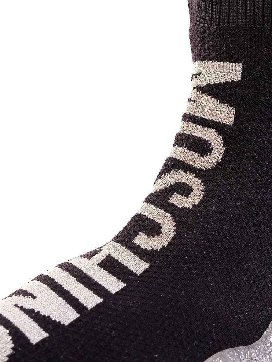 Perfect Moschino Black High-Top Sneakers for Kids Size 34