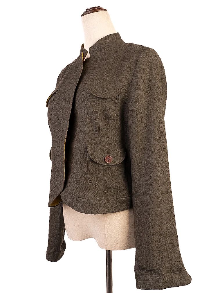 Excellent Etro Gray Cropped Wool Jacket Size M for Women