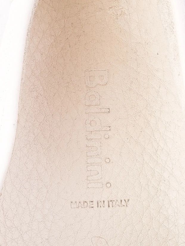Excellent Baldinini White Leather Loafers with Checkered Pattern
