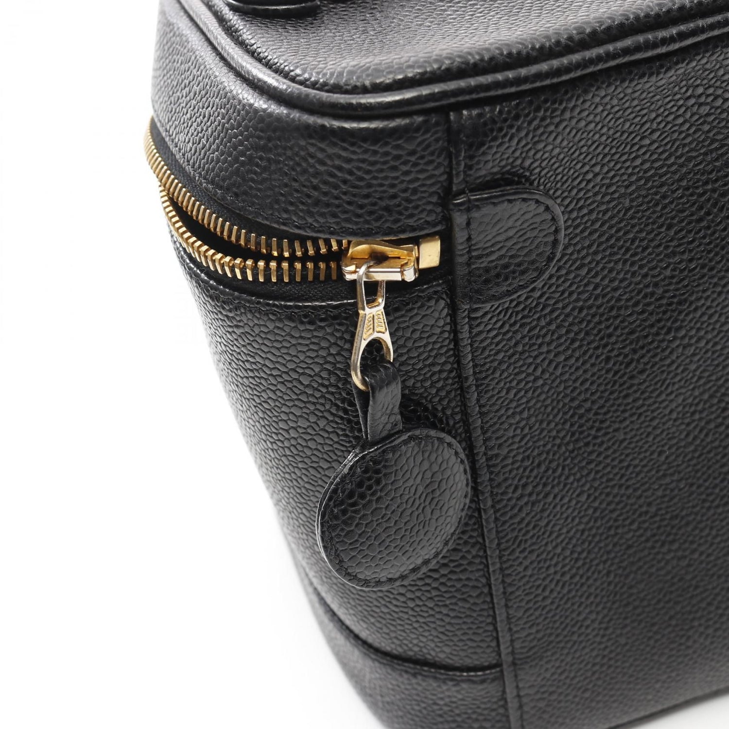 Chanel Black Coco Mark Handbag Leather Grained Calfskin A 01998