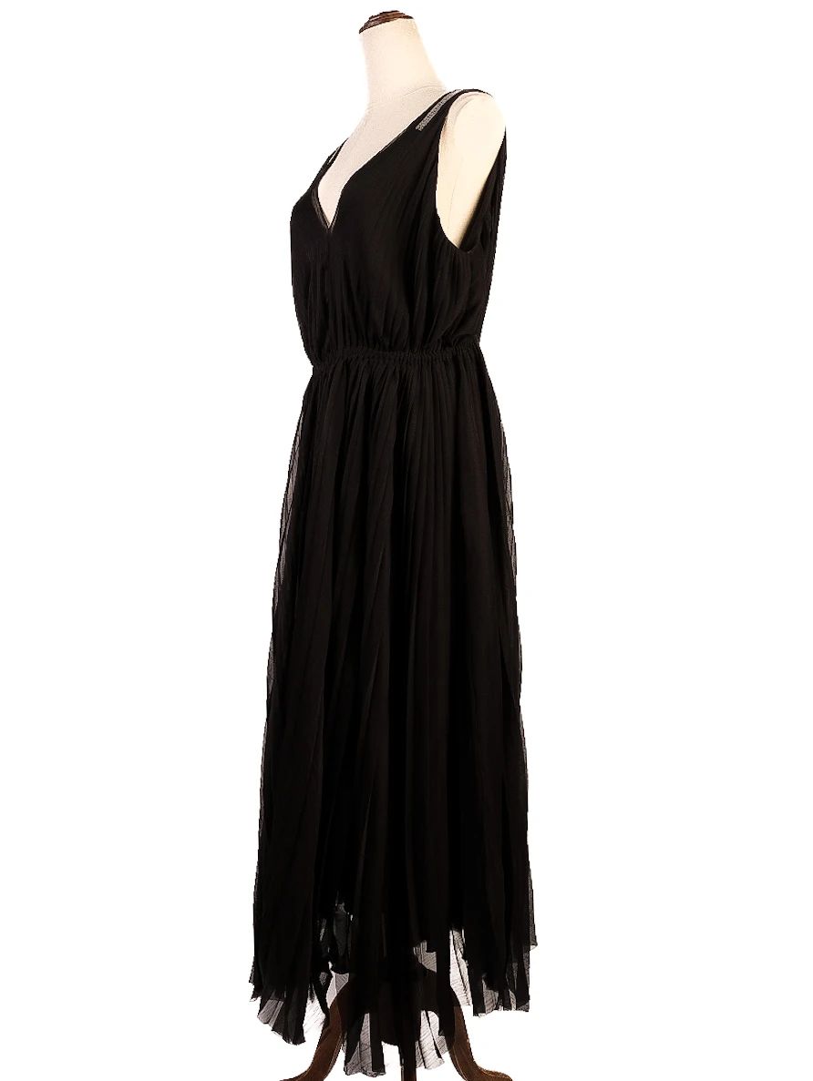 Excellent Fabiana Filippi Black Sleeveless Dress V-Neck Size N/A