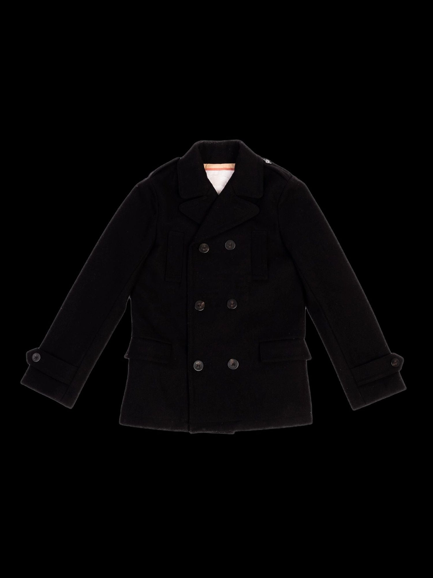 Excellent Burberry Black Wool Peacoat for Kids, Size 10