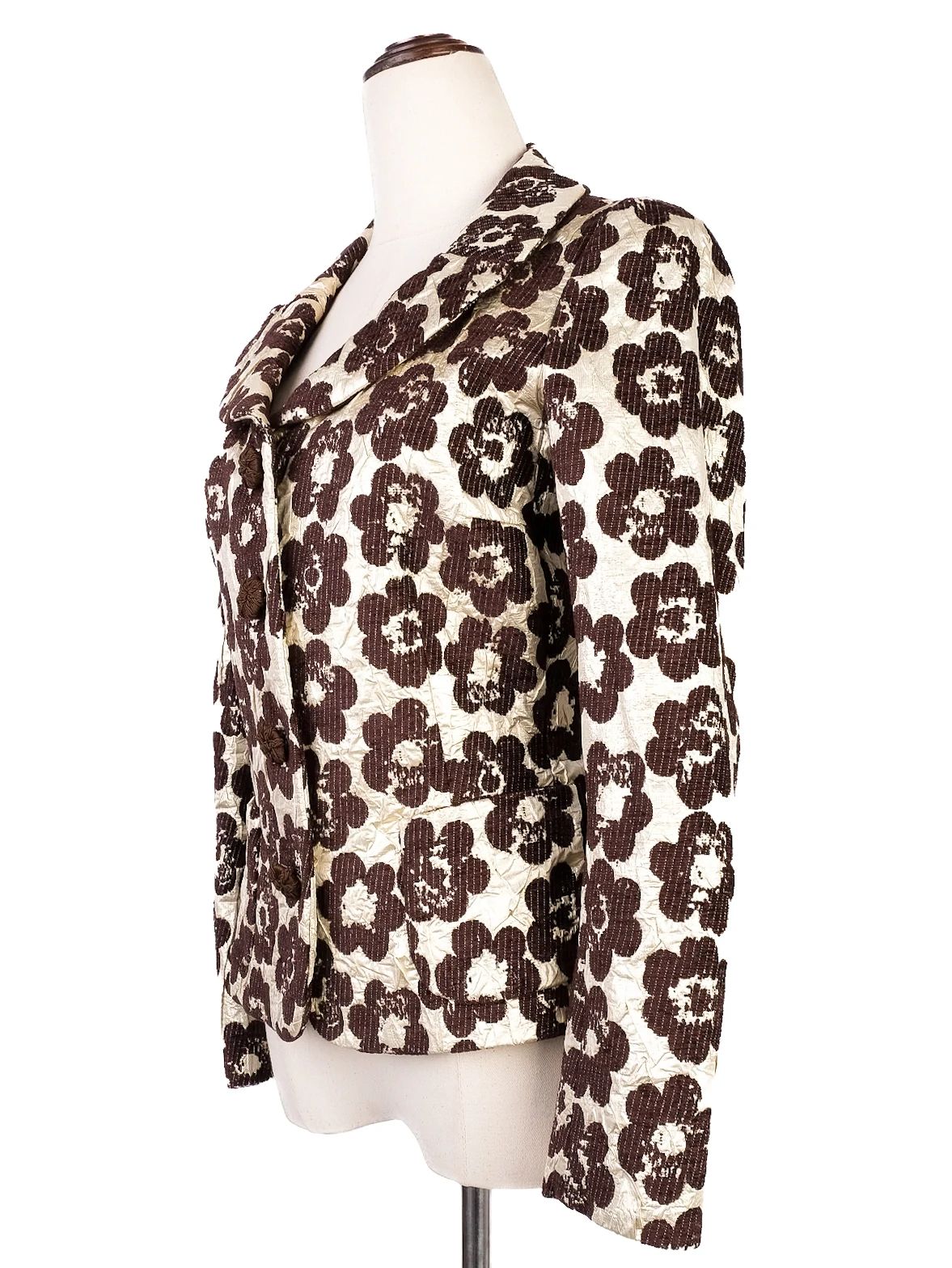 Excellent Moschino Floral Jacket Combined Viscose Size M,S