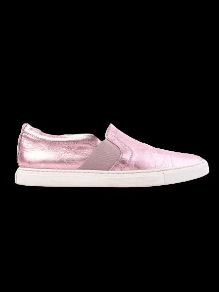 Good Lanvin Pink Slip-On Shoes Size 40 with Metallic Finish