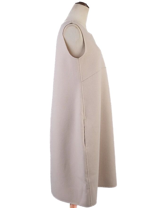 Excellent Max Mara White Wool Sleeveless Dress Size XL