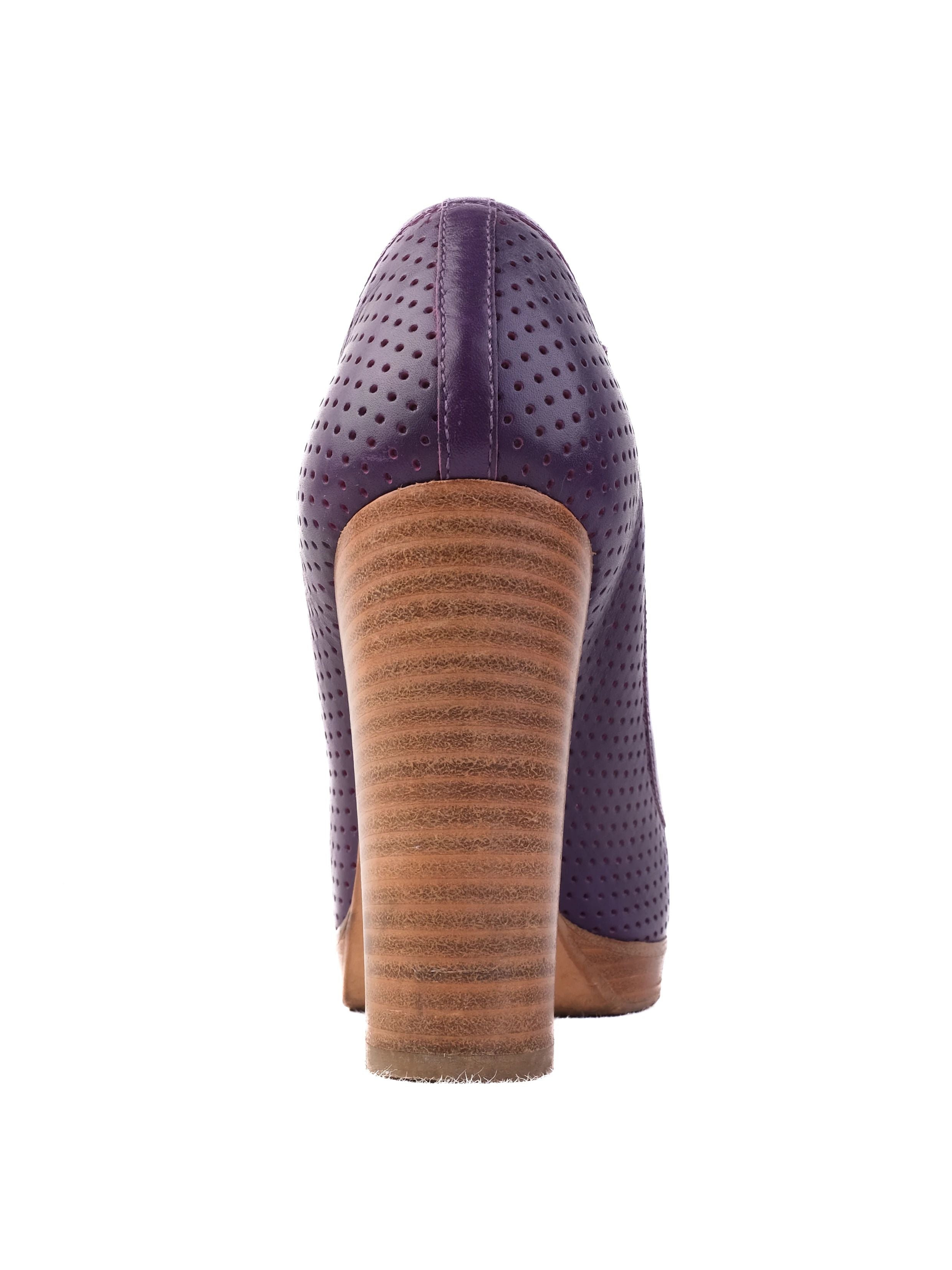 Excellent SI Rossi Purple Leather High-Heeled Shoes Size 38